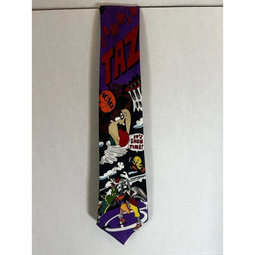Looney Tunes Mania Taz Basketball Neck Tie Vintage 1994 Warner Bros Vintage Fun